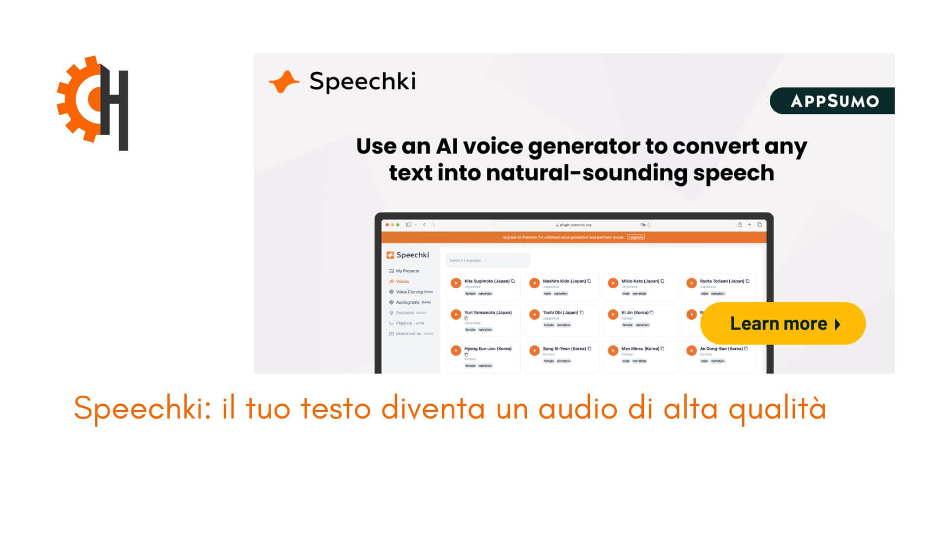Speechki: il tuo testo diventa un audio di alta qualità