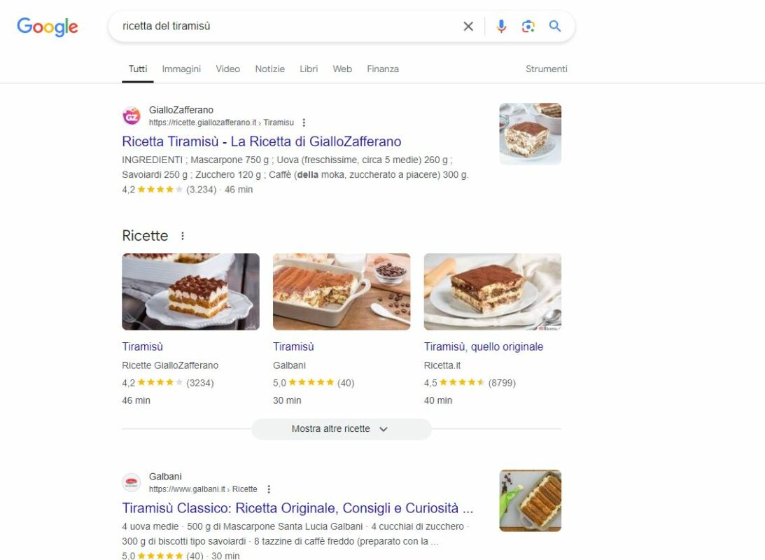 Risultati in SERP - Come trovare le parole chiave