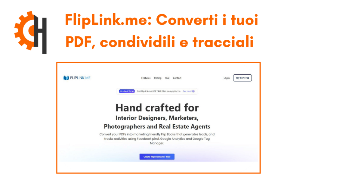 FlipLink.me: Converti i tuoi PDF in Flipbook personalizzati